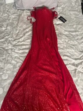 La Femme Red Sequin Dress